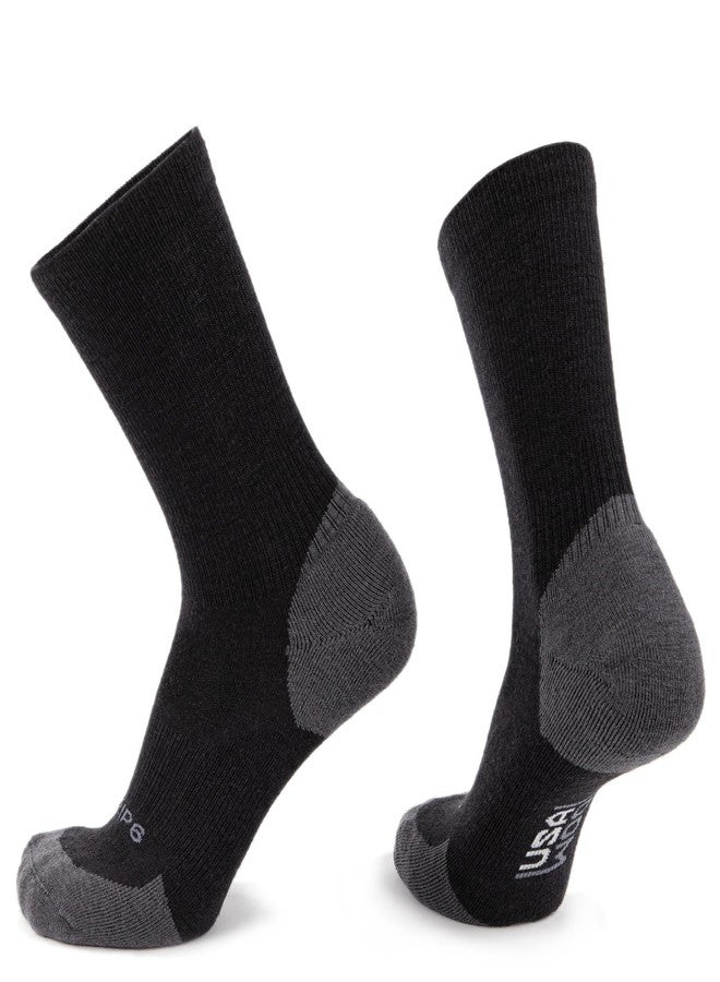 GRIP6 Crew Socks - Merino Wool Socks Made in the USA, Lightweight Wool Hiking Socks, Crew Socks for Men and Women - Cold Weather Gear - Image 1