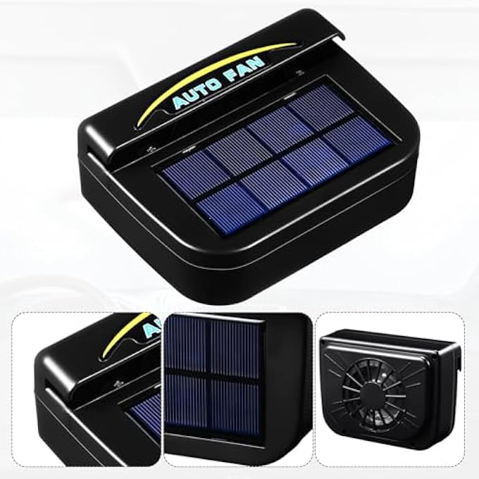 AUTO CARE 3 Pcs Solar Powered Car Ventilator Vehicle Exhaust Fan Solar Powered Fan Car Window Fan Automobile Cool Fan Cooler Ventilation System Radiator for Car Windshield Air Circulation - Image 3