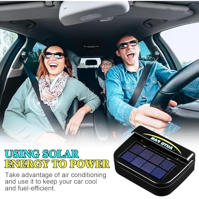 AUTO CARE 3 Pcs Solar Powered Car Ventilator Vehicle Exhaust Fan Solar Powered Fan Car Window Fan Automobile Cool Fan Cooler Ventilation System Radiator for Car Windshield Air Circulation - Image 5