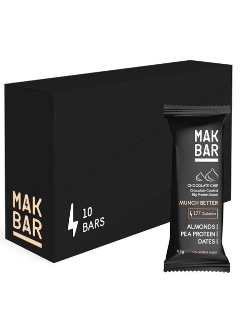 MAK BAR Chocolate Chip Protein Bar 42g 10 Pieces