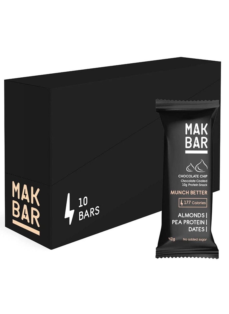 MAK BAR Chocolate Chip Protein Bar 42g 10 Pieces