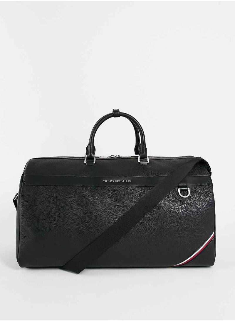 Tommy Hilfiger Plus Tommy Hilfiger Black Leather Duffle Bag For Men  - Image 1
