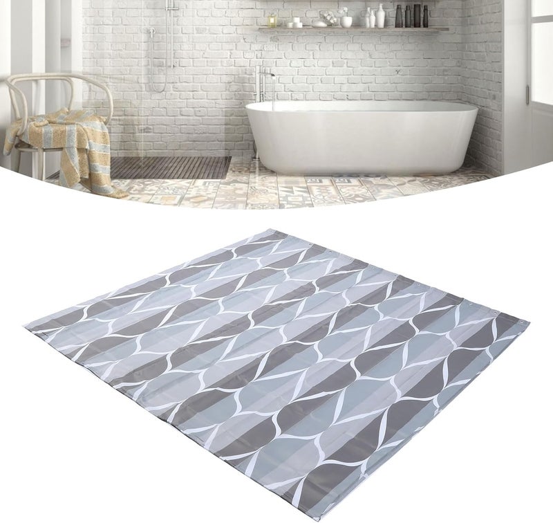 Shower Curtain Liner, Fabric Bath Curtain with Rust Grommets, Thickened Polyester Material for Hotel Bathroom, Machine Washable Shower Curtain Set Includes 12 (70.9 X 70.9in) - Image 4