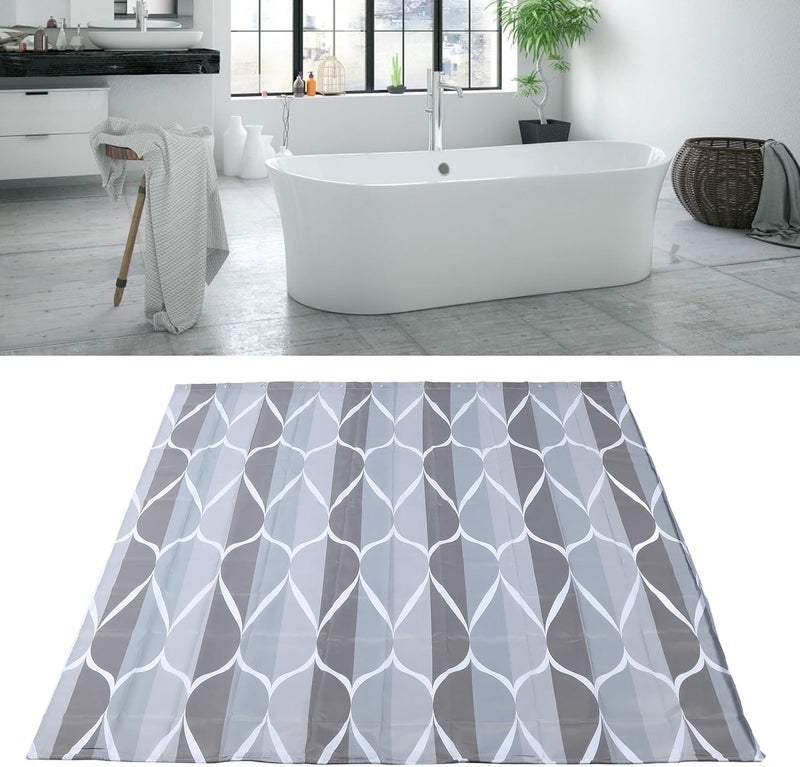 Shower Curtain Liner, Fabric Bath Curtain with Rust Grommets, Thickened Polyester Material for Hotel Bathroom, Machine Washable Shower Curtain Set Includes 12 (70.9 X 70.9in) - Image 5