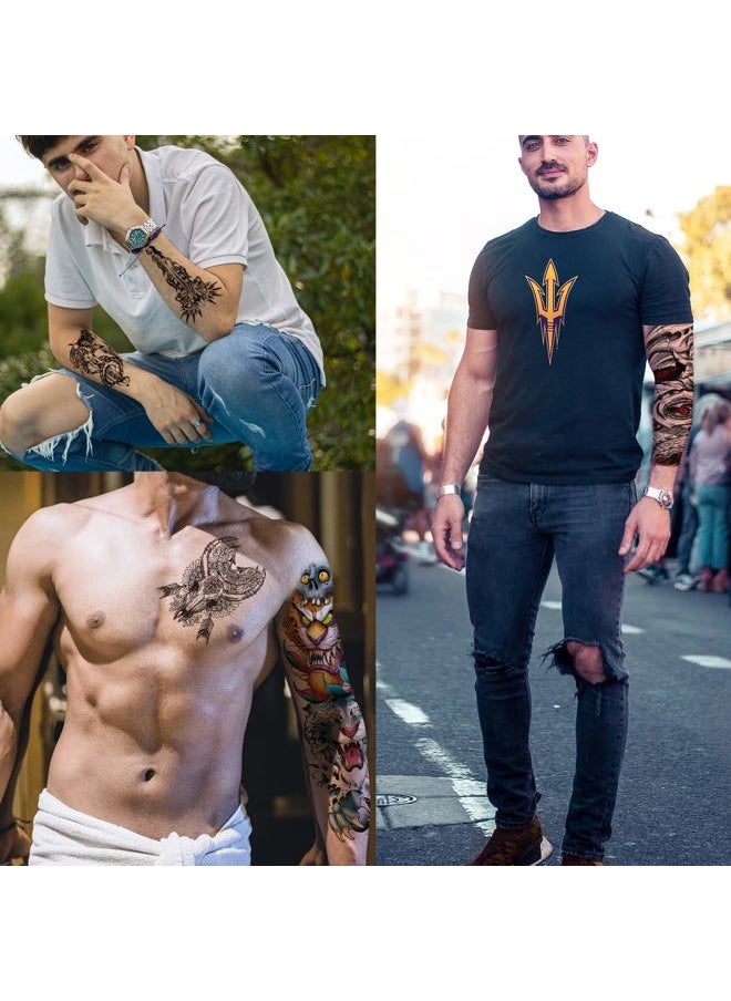 Aresvns - Cool Temporary Tattoos for Men and Women 18sheets, Halloween Full arm temporary tattoo,Waterproof sleeve tattoos and half arm tattoos for adults, - Image 1