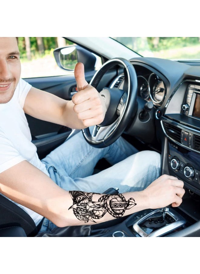 Aresvns - Cool Temporary Tattoos for Men and Women 18sheets, Halloween Full arm temporary tattoo,Waterproof sleeve tattoos and half arm tattoos for adults, - Image 1
