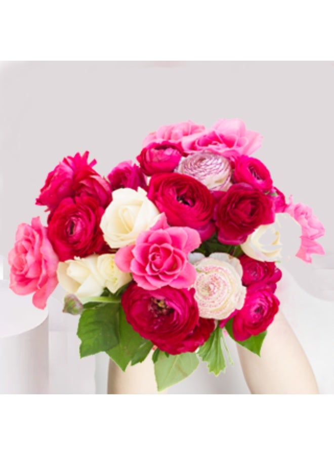 Fresh Live Red and White Roses Mix Bouquet
