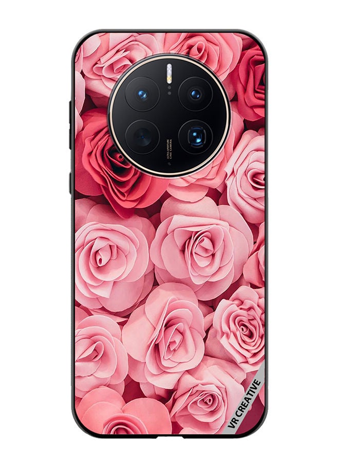 VR CREATIVE Protective Case Cover For Huawei Mate 50 Pro Pink Rose Flowers Design Multicolour - Image 1