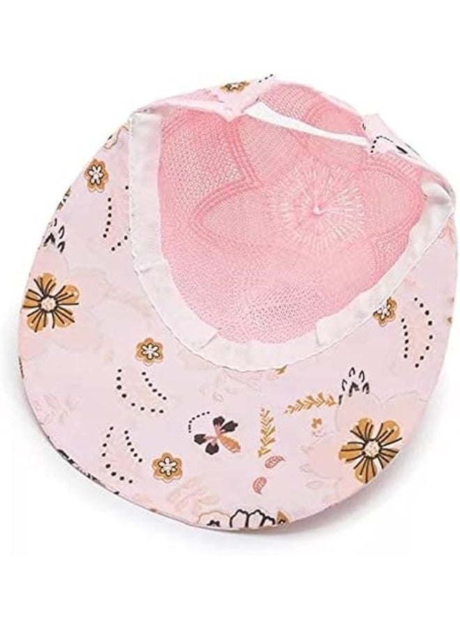 Pink Mesh Summer Cap with Floral - Print – Breathable Lightweight Hat with Cute Ear Accent for Sunny Outdoor Adventures-design may vary - Image 5