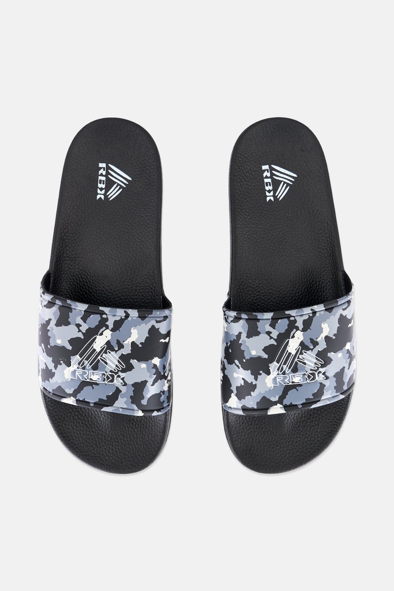 RBX Men Camouflage Slip On Slides, Multicolor  - Image 3