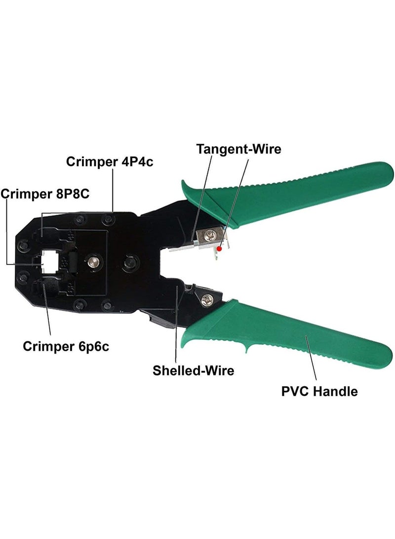 3-in-1 Modular Crimping Tool | RJ45 & RJ11 LAN Cutter | Cat5/Cat5e/Cat6 Network Cable Crimper & Cutter - Image 3