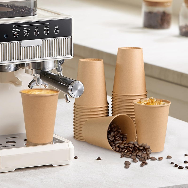 BYSNOW 300 Pack 12 oz Paper Coffee Cups, Disposable Kraft Coffee Cups, Hot/Cold Drinking Cup for Water, Coffee, Juice - Image 4