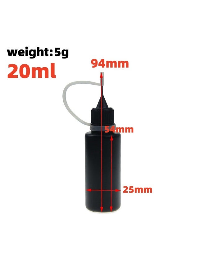 Make-up Water Is Bottled 5ml 10ML 20ml 50ml Syringe Bottle Pointed Mouth Empty Bottle PET Bottle Dispensing Bottle-Color:20ml Needle Tube Light-proof Bottle  - Image 1