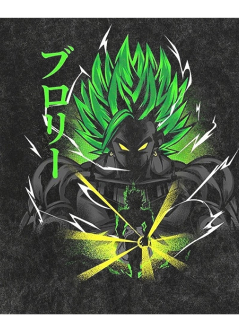 Generic - Washed Retro T-shirt Street Hip Hop Anime Dragon Ball Cartoon Print Casual Cotton Summer Short Sleeve - Image 1