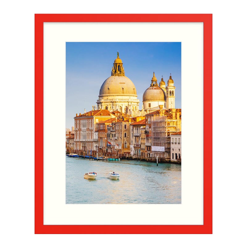 wyooxoo 16x20 Picture Frame Red Solid Wood Photo Frames Display Pictures 12x16 with Mat or 16x20 Without Mat Colorful Frame For Horizontal Vertical Wall Mounting - Image 1