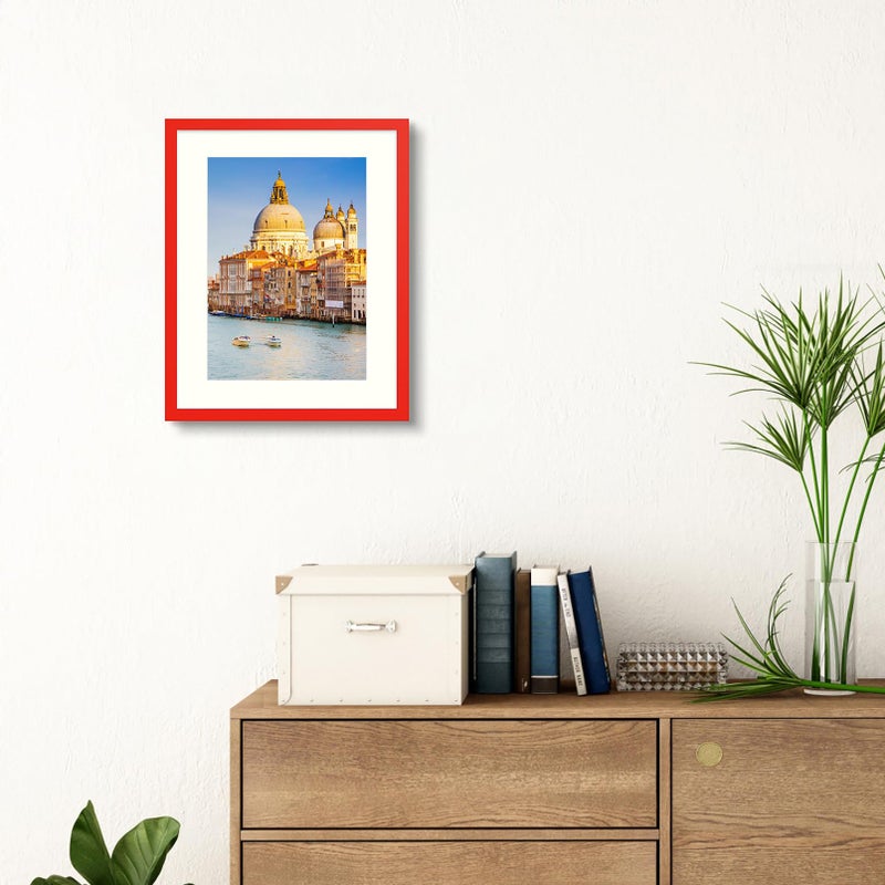 wyooxoo 16x20 Picture Frame Red Solid Wood Photo Frames Display Pictures 12x16 with Mat or 16x20 Without Mat Colorful Frame For Horizontal Vertical Wall Mounting - Image 3
