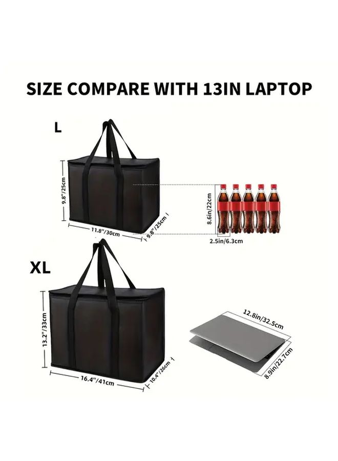 Large Insulated Cooler Bag Keeps Food Hot or Cold for Hours Reusable Durable Tote - Image 5