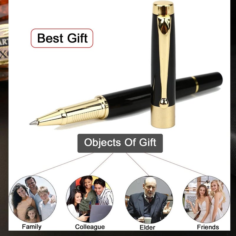 KASTWAVE Expert Ballpoint Pen Black With Chrome Trim Luxury, Ballpoint Line 0.5Mm Tip Come With 2 Pieces Black Ink Refill, Nice Ballpens Classy Gift Box For Student, Executive, Office - Image 4