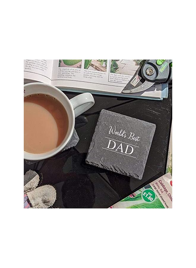 The Bros 6 Pack 4 x 4 Inch Gorgeous Black Slate Stone Coasters Bluk Square Slate Stone Cup Coaster for Drink Bar Kitchen Home, Handmade Natural Rough Edge, Set of 6 - Image 3