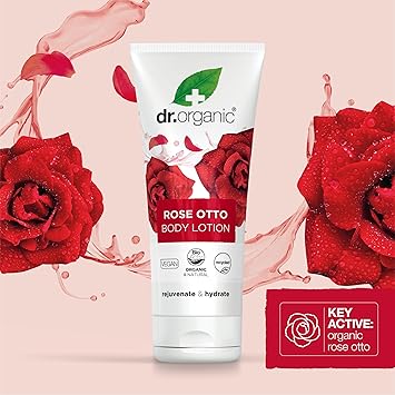 dr.organic Dr Organic Rose Otto Lotion Moisturising Mature Skin Mens Womens Natural Vegan CrueltyFree Paraben SLSFree Recycled Recyclable Organic 200ml Packaging may vary - Image 5