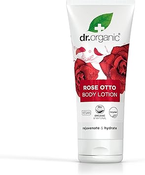 dr.organic Dr Organic Rose Otto Lotion Moisturising Mature Skin Mens Womens Natural Vegan CrueltyFree Paraben SLSFree Recycled Recyclable Organic 200ml Packaging may vary - Image 1