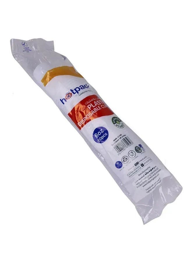 Hotpack Plastic Disposable Cups, 50 Pcs, 50'S 