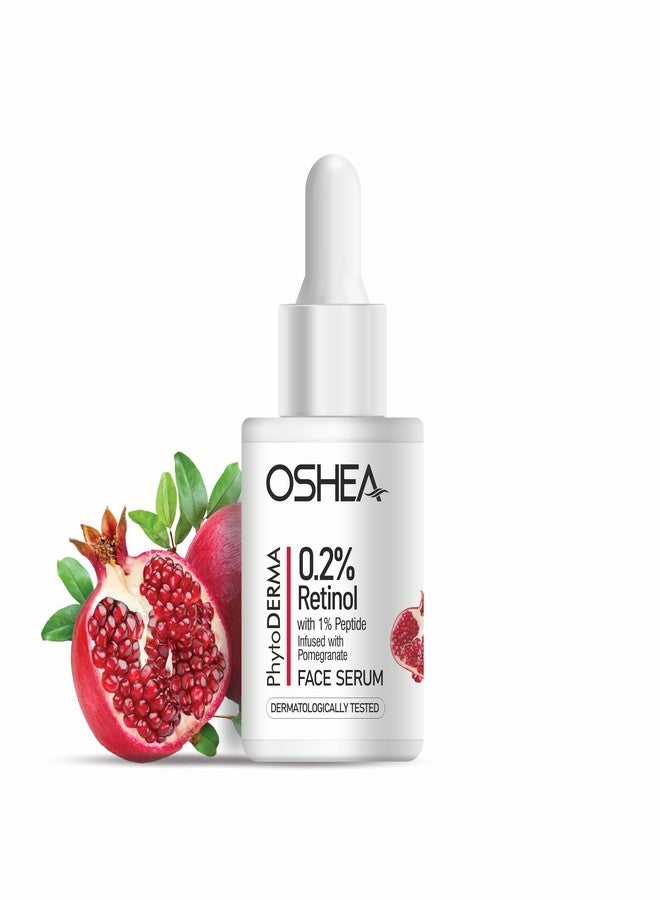 Oshea PhytoDERMA Face Serum for Men & Women 30 ml | 0.2% Retinol & 1% Peptide | Reduce Fine Lines, Wrinkles & Anti Aging | Infused with Pomegranate Extract - Image 1
