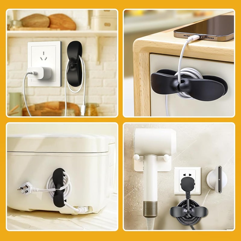 Keva 8 Pack Cord Organizer - Black Appliance Cord Organizer, Cord Wrapper and Holder for Kitchen Appliances - Image 2