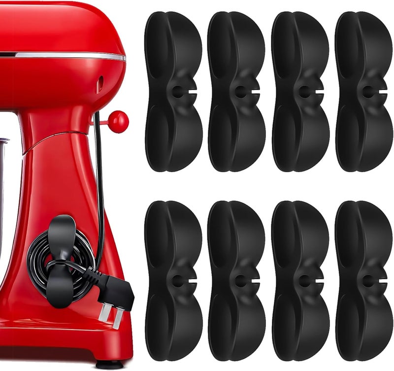 Keva 8 Pack Cord Organizer - Black Appliance Cord Organizer, Cord Wrapper and Holder for Kitchen Appliances - Image 1