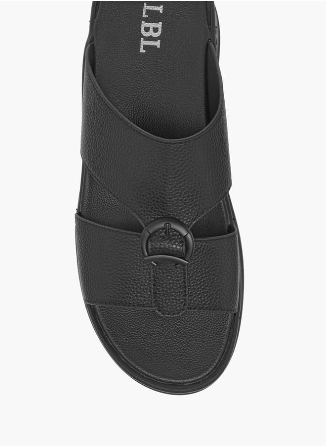 LBL by Shoexpress Mens Textured Slip-On Arabic Sandals With Buckle Accent Ramadan Collection  - Image 3
