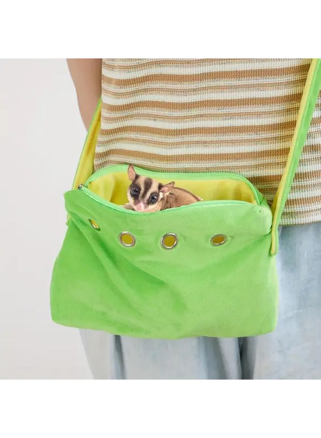 Green Hands Free Pet Carrier For Hamsters Small Animals Durable Polyester Travel Bag - Image 1