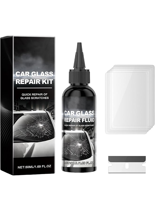 KASTWAVE Windshield Repair Kit, Fast Effect Windshield Crack Repair Kit With Repair Fluid, Blade, Curing Film, Multifunctional Glass Repair Kit For Car Crack Repair, Windshield Repair Kit - Image 1