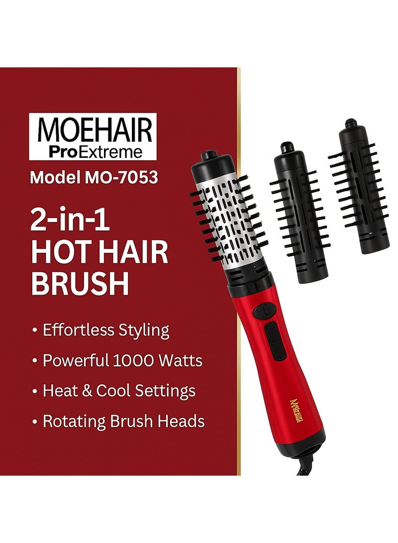موهير فرشاة مجفف الشعر الدوارة 2ف1 من موهير لعلاج هيشان الشعر  1000 واط MO-7053 - Image 2