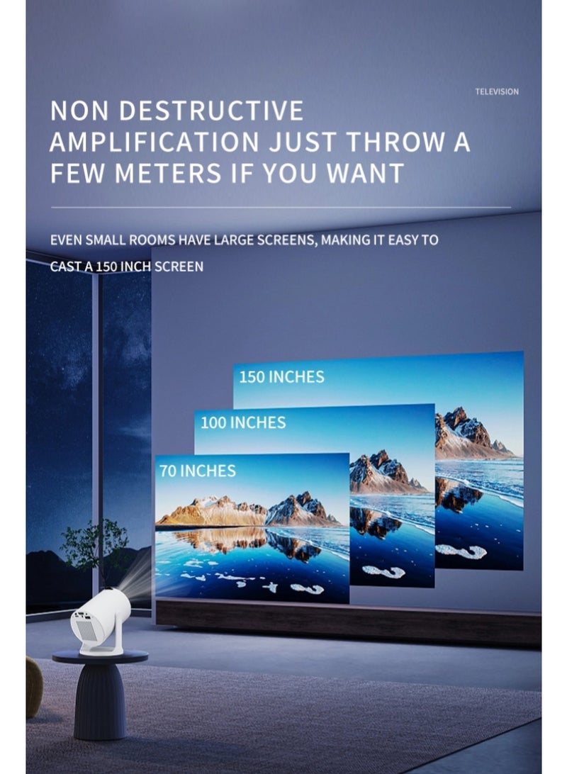 YT HY300Pro+S2 Smart Portable Projector - Short Throw Projector - Mini Projector with Auto Keystone Correction, 4K, 5G, WIFI6. Android13, Bluetooth 5.4 - Home Theater Full HD For Indoor Outdoor Compatible with Android/iOS/Windows/TV Stick/HDMI/USB/Game Controller/Computer/Laptop/Smartphone - Image 3