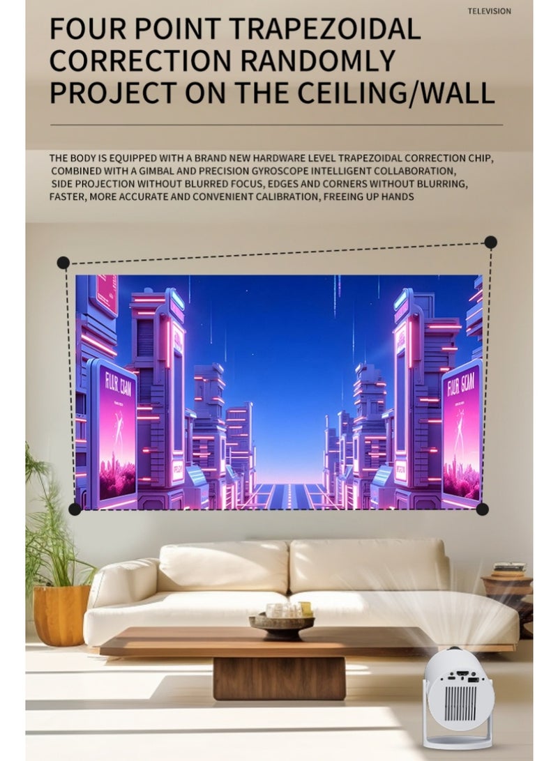 YT HY300Pro+S2 Smart Portable Projector - Short Throw Projector - Mini Projector with Auto Keystone Correction, 4K, 5G, WIFI6. Android13, Bluetooth 5.4 - Home Theater Full HD For Indoor Outdoor Compatible with Android/iOS/Windows/TV Stick/HDMI/USB/Game Controller/Computer/Laptop/Smartphone - Image 5