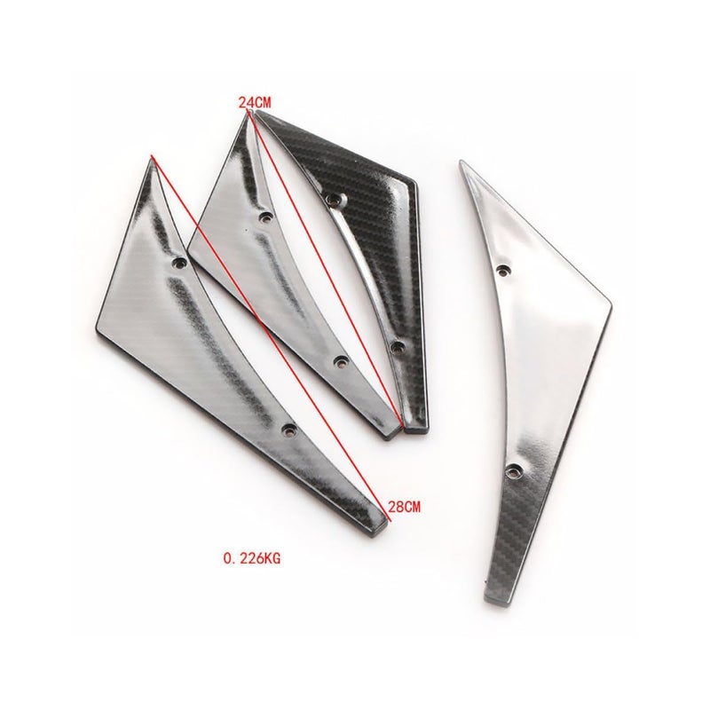 Carbon Fiber Front Bumper Lip Splitter Diffuser Set Universal Car Exterior Trim - Image 3