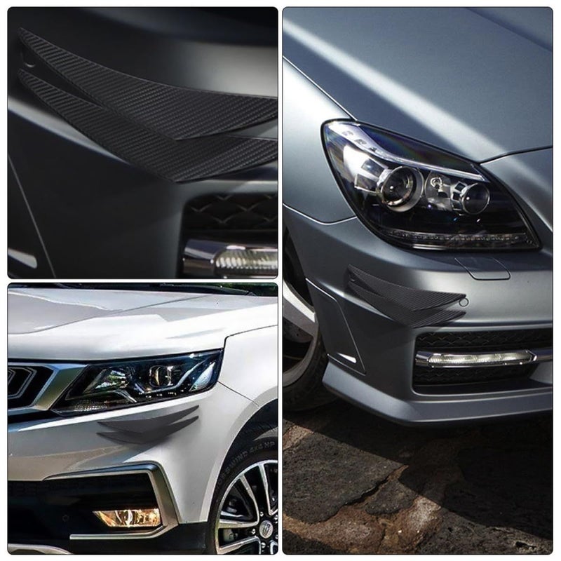 Carbon Fiber Front Bumper Lip Splitter Diffuser Set Universal Car Exterior Trim - Image 5