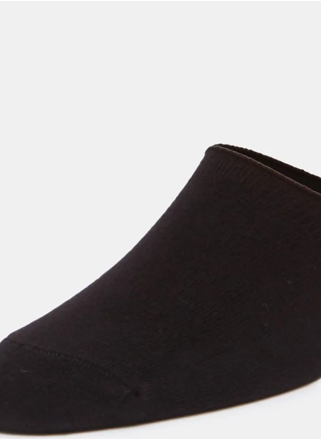 DUCHINI Men's Solid No Show Socks with Elasticated Hem - Set of 3