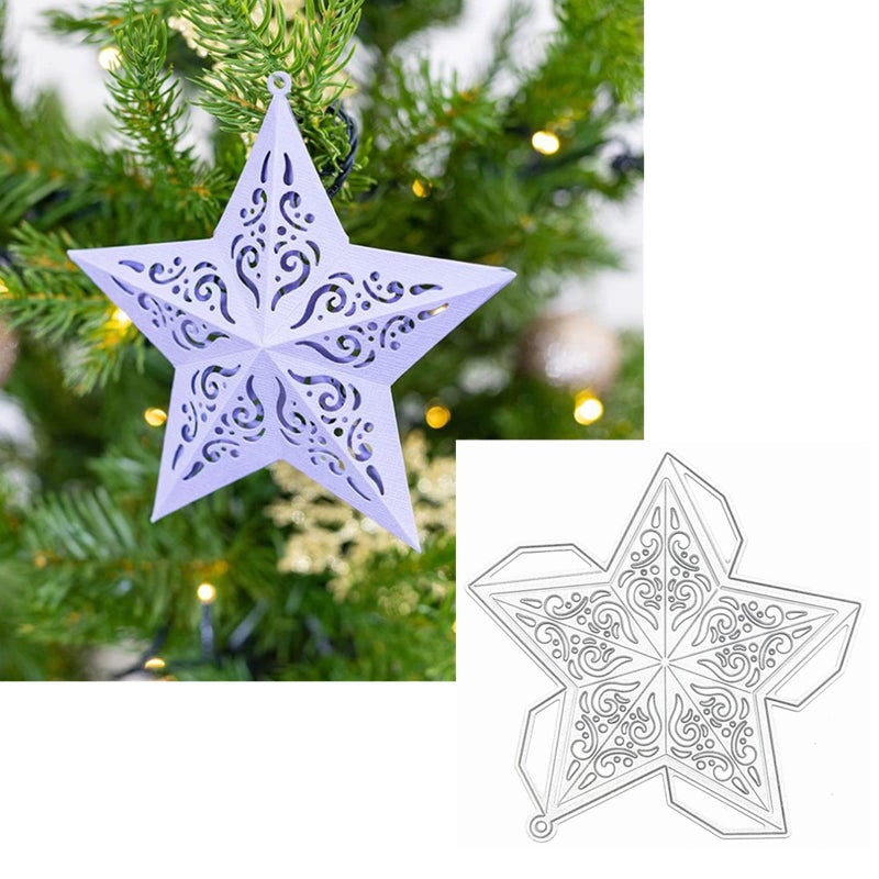Star Lucky Package Metal Die CutsElegant Star Box DIY Crafts Template Scrapbook Cards Cutting Dies Cut Stencil for DIY Embossing Card Making Decorative Paper Dies Scrapbooking