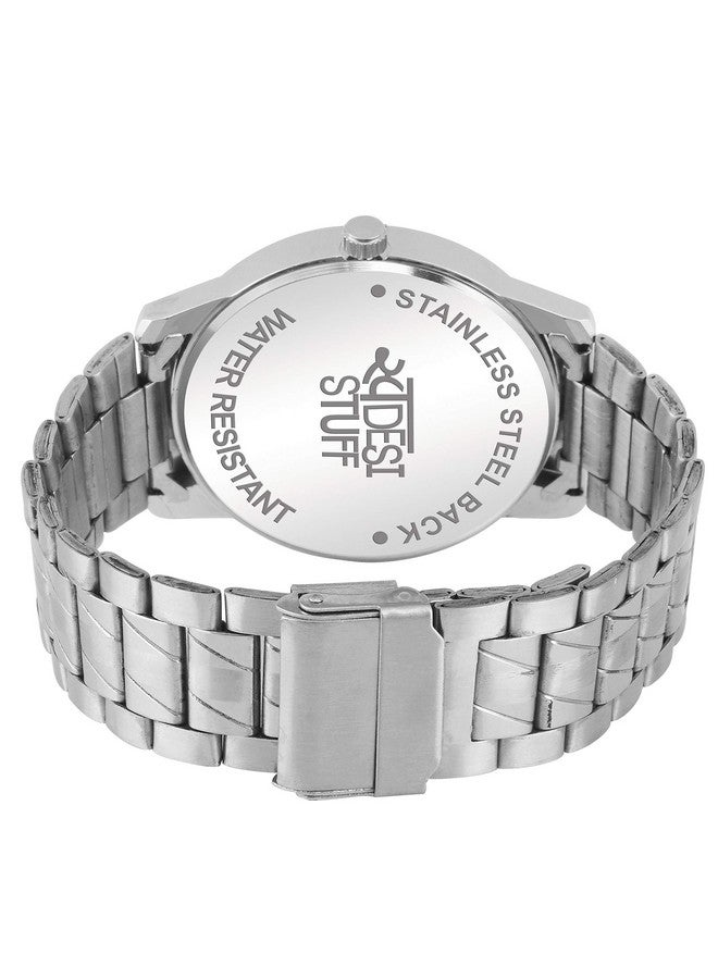 SWADESI STUFF Stainless Steel Pack of 3 Multicolor Dial Analogue Watch for Men and Boys, Silver Band - Image 5