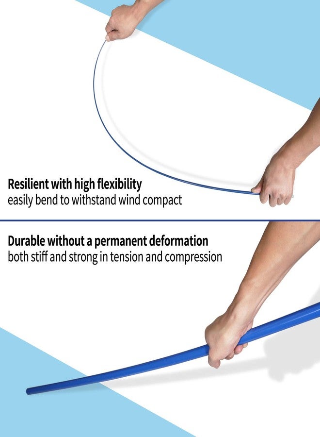 Anley 10Ft Telescopic Flagpole - Retractable Fiberglass Outdoor Telescoping flag pole - Reinforced Twist-to-tighten Section & Clip Hook Top - Lightweight Durable Pole (Blue) - Image 4