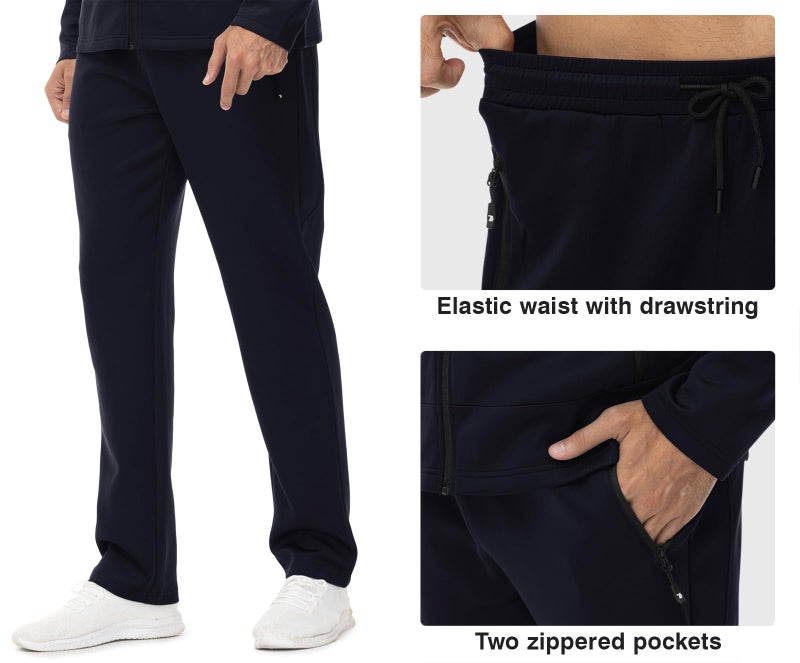 Rdruko Men's Track Sweat Suits 2 Piece Set with Hood Jogging Workout Gym Running Tracksuits Sweatsuits Outfits(Navy, US L) - Image 5
