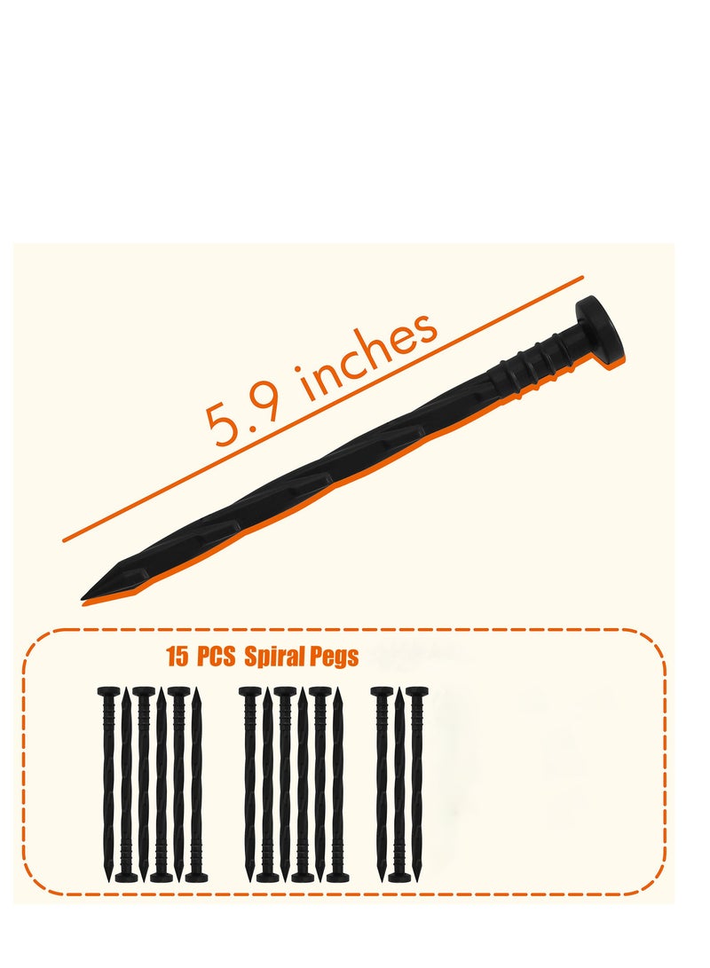 إكسفور Landscape Edging Kit, No Dig Landscape Edging, About Long 16ft/5m Edging Coil Comes with 15 Pcs Spikes,  No Dig Lawn Border Design - Image 3