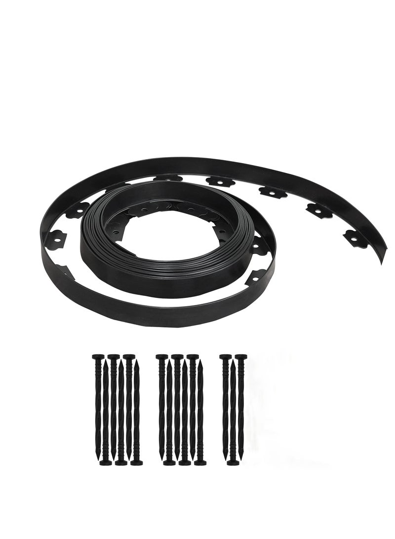 إكسفور Landscape Edging Kit, No Dig Landscape Edging, About Long 16ft/5m Edging Coil Comes with 15 Pcs Spikes,  No Dig Lawn Border Design - Image 1