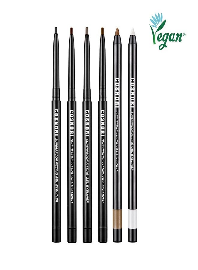 COSNORI Super Proof Fitting Gel Eyeliner 02 Black Brown - Smudge-Proof, Longwear Eyeliner Pencil, Soft Drawing 2mm Ultra-Slim Pencil, Waterproof, 0.004oz (0.13g) - Image 2