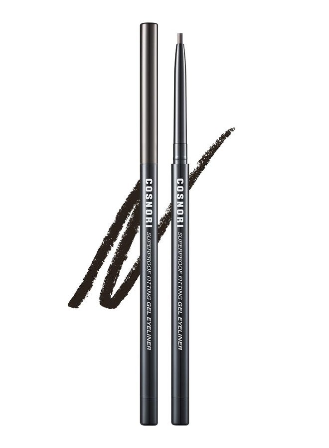 COSNORI Super Proof Fitting Gel Eyeliner 02 Black Brown - Smudge-Proof, Longwear Eyeliner Pencil, Soft Drawing 2mm Ultra-Slim Pencil, Waterproof, 0.004oz (0.13g) - Image 1