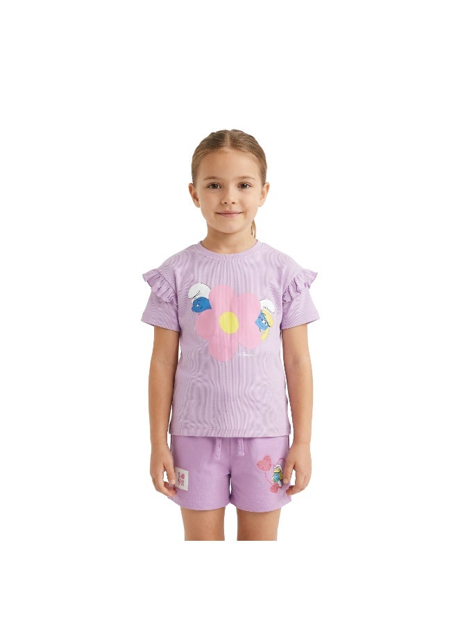 Trucare The Smurfs Toddler Girls Printed T-Shirt & Shorts Co-ord Set - Image 2