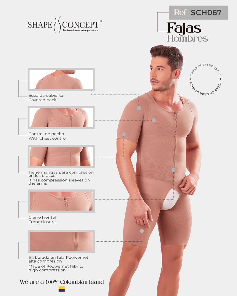 SHAPE CONCEPT Faja Colombiana Mens Girdle 367 High Compression Zippered Mens Shapewear, Body Shaping Underwear for Men - Image 5