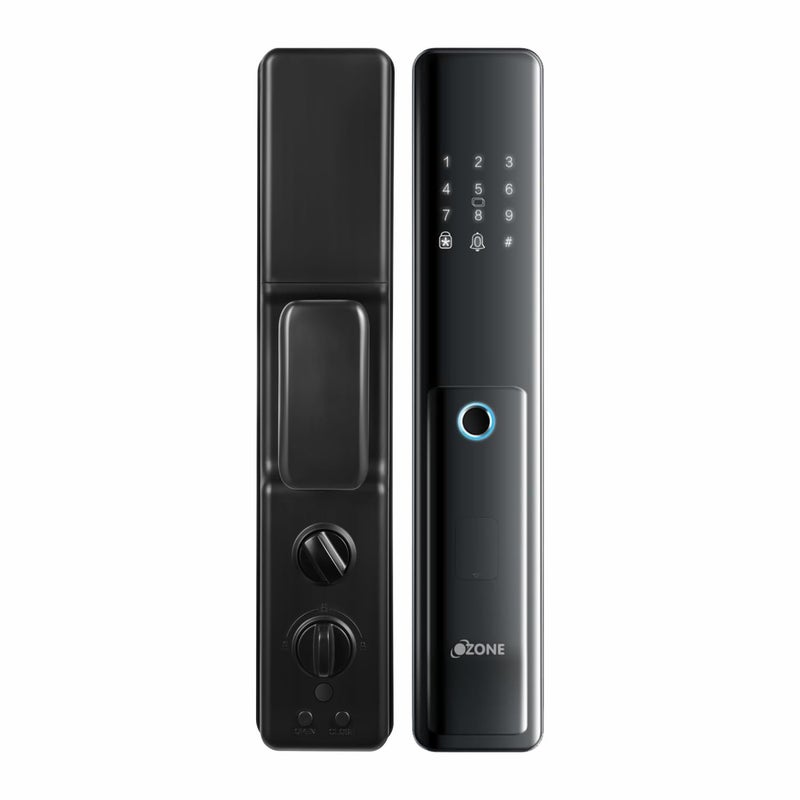 Ozone Ozone Smart WiFi Lock for Wooden Metal Doors 4Way Access OzoLife App Fingerprint Password RFID Card 3580 mm Door Thickness Free Installation 2 Years Warranty Black  - Image 1