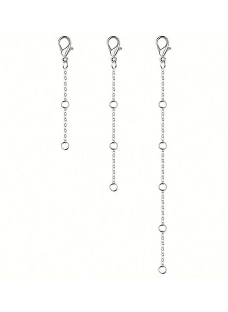 3pcs Silver Extension Chains Stainless Steel Extension Chain for Bracelet Necklace Anklet - Image 5